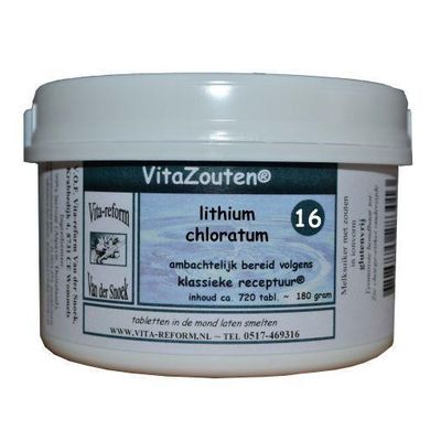 Lithium chloratum VitaZout Nr. 16 Lithium chloratum VitaZout Nr. 16 720 tabletten - Homeopathische geneesmiddelen