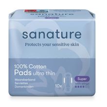 Foto van Sanature Maandverband super 100% katoen