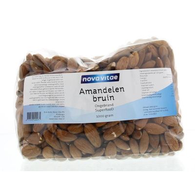 Nova Vitae Amandelen bruin ongebrand raw Nova Vitae Amandelen bruin ongebrand raw 1 kilogram - Overig reform/levensmiddelen