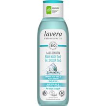 Foto van Lavera Basis Sensitiv douchegel/body wash 2-in-1 bio EN-I