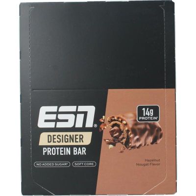 ESN Hazelnut nougat bar 45g ESN Hazelnut nougat bar 45g 12 stuks - Sportvoeding