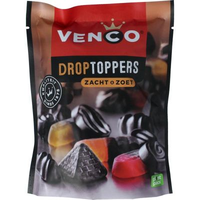 Venco Droptoppers zacht zoet 225 gram - Overig reform/levensmiddelen