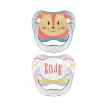 Foto van Dr Brown's Fopspeen prevent animal faces F1 blauw