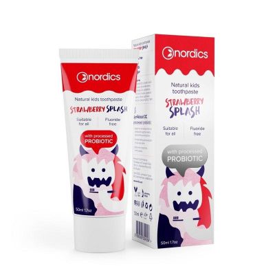 Nordics Kids toothpaste probiotic strawberry splash