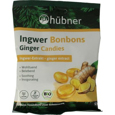 Hubner Gember bonbons bio Hubner Gember bonbons bio 70 gram - Overig reform/levensmiddelen