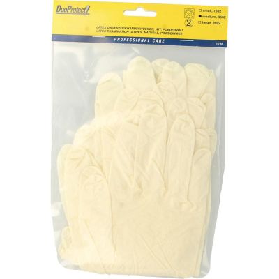 Duoprotect Handschoen latex poedervrij medium 10 stuks - Handschoenen
