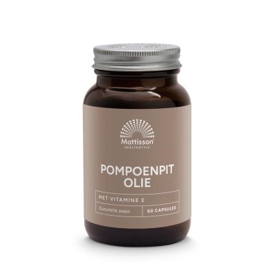 Mattisson Pompoenpitolie met vitamine E 1000mg Mattisson Pompoenpitolie met vitamine E 1000mg 60 capsules - Overige vitaminen/mineralen