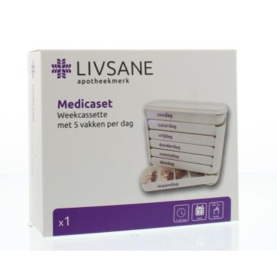 Medicaset medicijnbox wit 5V braille 1 stuks - 