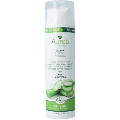 Aurea Aloe vera huidgel 150+50 bio 200 Milliliter - Bodycreme/gel/lotion
