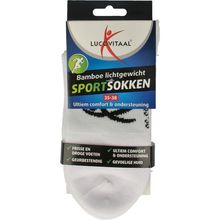 Foto van Lucovitaal Sportsok bamboe wit 35-38