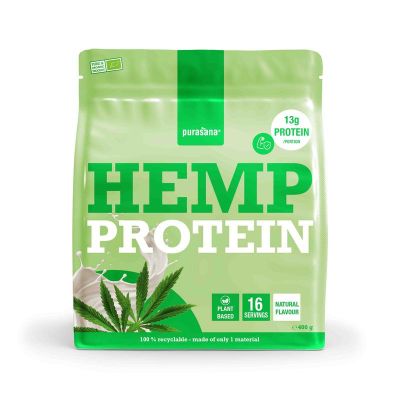 Foto van Purasana Plant protein hennep natuurlijk bio