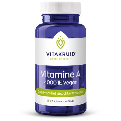 Vitakruid Vitamine A 4000 IE vegan Vitakruid Vitamine A 4000 IE vegan 90 vegicaps - Vitamine enkel