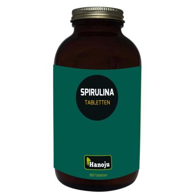 Hanoju Spirulina 400 mg glas flacon