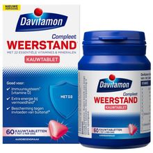 Foto van Davitamon Compleet weerstand kauwvitamines aardbei