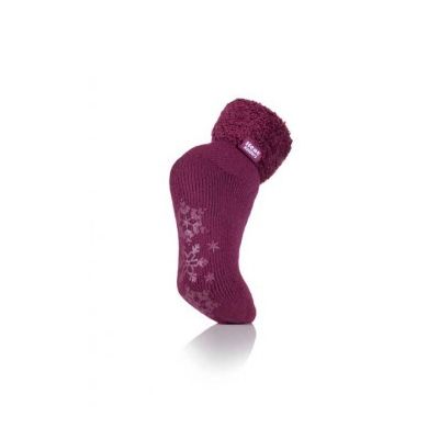 Heat Holders Ladies lounge socks 4-8 plum