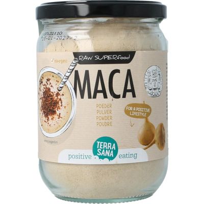 Foto van Terrasana Raw maca high energy poeder in glas