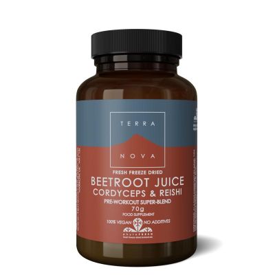 Terranova Beetroot juice cordyceps reishi Terranova Beetroot juice cordyceps reishi 70 gram - Mycotherapie Paddestoelen