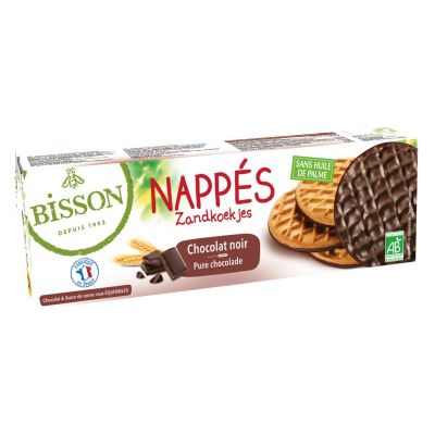 Bisson Pure chocolade frosted granenkoekjes bio Bisson Pure chocolade frosted granenkoekjes bio 140 gram - Koek