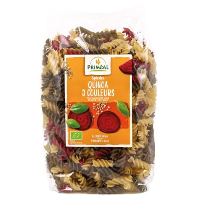 Primeal Organic fusilli 3 kleur tarwe quinoa
