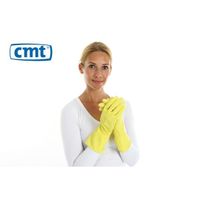 CMT Huishoudhandschoen rubber geel S