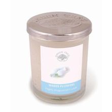 Foto van Geurkaars white flowers glas