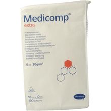 Medicomp extra 10 x 10cm 6 laags niet steriel Foto van Medicomp extra 10 x 10cm 6 laags niet steriel