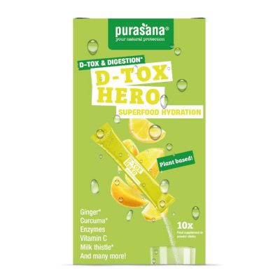 Purasana Hydration superfoods d-tox hero 45 gram - Voeding