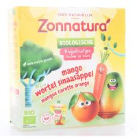 Zonnatura Knijpfruit groente mango/wortel/sinas kikker 85g