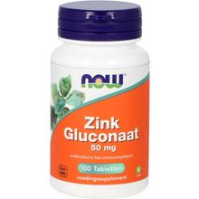 Foto van NOW Zink gluconaat 50 mg