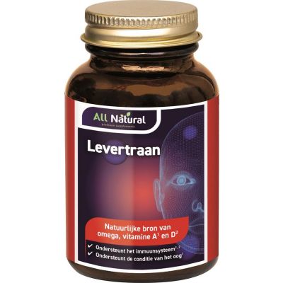 All Natural Levertraan vitamine a & d 100 capsules - Overige vitaminen/mineralen