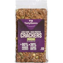 Foto van Tastybasics Less carb-high protein crackers maanzaad