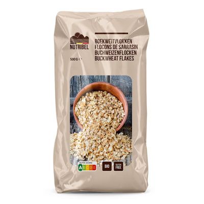 Nutribel Boekweitvlokken glutenvrij bio Nutribel Boekweitvlokken glutenvrij bio 500 gram - Voeding
