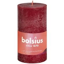 Foto van Bolsius Rustiek stompkaars shine 100/50 velvet red