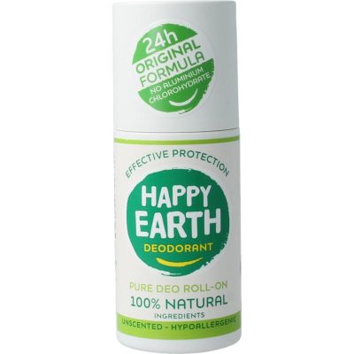 Happy Earth Pure deodorant roll-on unscented 75 milliliter - Deodorant