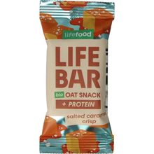 Foto van Lifefood Lifebar oatsnack proteine salted caramel crisp bio