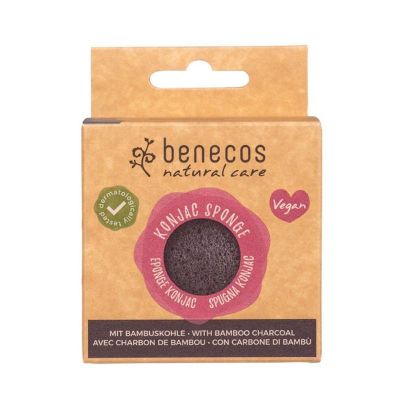 Benecos Konjac spons black bamboo Foto van Benecos Konjac spons black bamboo