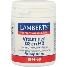 Foto van Lamberts Vitamine D3 1000IE en K2 90mcg