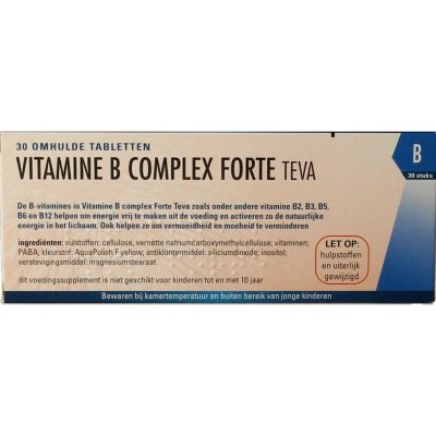 Teva Vitamine B complex forte 30 tabletten - Vitamine enkel
