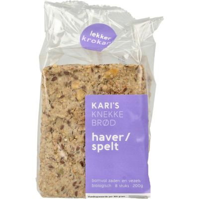 Kari's Crackers Knekkebrod haver/spelt bio Kari's Crackers Knekkebrod haver/spelt bio 200 gram - Crackers