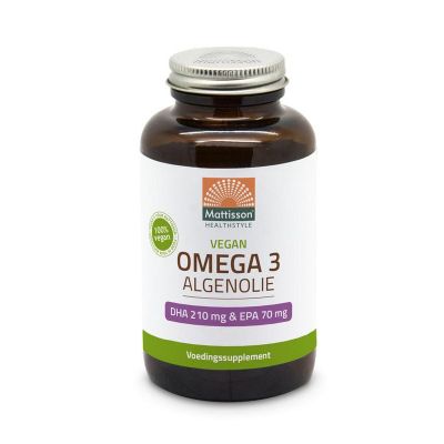 Mattisson Vegan omega-3 algenolie DHA 210 mg EPA 70 mg 120 vcaps - Vetzuren