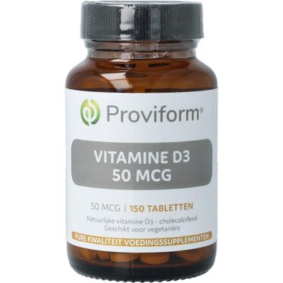 Proviform Vitamine D3 50mcg (2000IE) Proviform Vitamine D3 50mcg (2000IE) 150 tabletten - Vitamine enkel