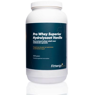 Fittergy Pro whey superior hydrolysate vanille 1 kilogram - Sportvoeding