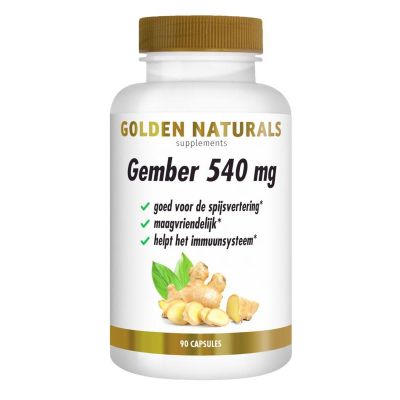 Golden Naturals Gember 300mg Foto van Golden Naturals Gember 300mg