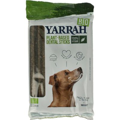 Yarrah Hond plant based dental sticks bio 180 gram - Dierenvoeding