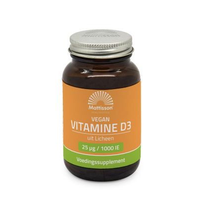 Mattisson Vegan vitamine D3 25 mcg/1000IE 120 vcaps - Vitamine enkel