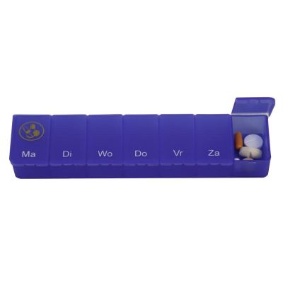 Able 2 Pillendoos 1 week transparant blauw 1 stuk - Bij uw medicatie