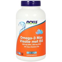 Foto van NOW Omega 3 max visolie D3 EPA DHA