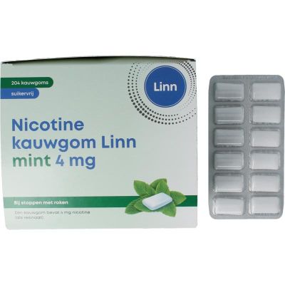Linn Nicotine kauwgom 4mg mint 204 stuks - Stoppen met roken