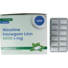 Linn Nicotine kauwgom 4mg mint Foto van Linn Nicotine kauwgom 4mg mint