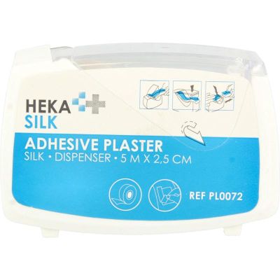 Hekapor Silk dispenser 5 m x 2.5 cm 1 stuk - Pleisters